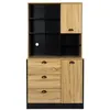 Image de DINAJ - Buffet Vaisselier Multi-Rangement Aspect Bois