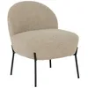 Image de SPLINE - Fauteuil Imitation Laine Beige Piétement Acier Noir