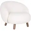 Image de Moot - fauteuil bas imitation laine blanche et pieds bois MOOT