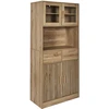 Image de Pajan - Buffet Vaisselier Multi-rangement Effet Bois Avec Tasseaux