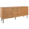 Image de LOWAN - Buffet 3 Tiroirs 2 Portes Effet Tasseaux Teinté Chêne Clair