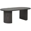 Image de ANKARA - Table basse Ovale Pieds Relief MDF Effet bois foncé