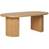Image de ANKARA - Table basse Ovale Pieds Relief MDF Effet bois naturel
