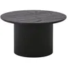 Image de ANKARA - Table basse Ronde 80cm Pieds Relief MDF Effet bois foncé