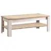Image de Nashvil - table basse aspect chêne blanchi et double plateau chêne clair NASHVIL