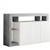 Image de Arturo - buffet 3 portes blanc laqué encadrement niches finition aspect cimento ARTURO