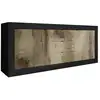 Image de Otello - buffet 2 portes 3 tiroirs finition noir mat et aspect bois antik OTELLO