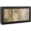 Image de Otello - Buffet 3 Portes Finition Noir Mat Et Aspect Bois Antik