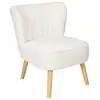 Image de Kelios - fauteuil en tissu bouclettes blanc pieds bois naturel KELIOS