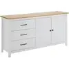 Image de Tina - Buffet Bas 2 Portes 3 Tiroirs Bois Ciré Et Blanc