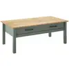 Image de Tina - Table Basse Rectangulaire 1 Tiroir Bois Ciré Et Vert