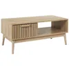 Image de Pajan - Table Basse 1 Tiroir Effet Bois Avec Tasseaux