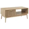Image de PAJAN - Table Basse 1 Tiroir Effet Bois avec Tasseaux