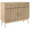 Image de PAJAN - Buffet 2 Portes Effet Bois avec Tasseaux
