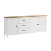 Image de Tina - Buffet Bas 3 Portes 3 Tiroirs Bois Ciré Et Blanc