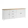 Image de Tina - buffet bas 3 portes 3 tiroirs bois et blanc TINA