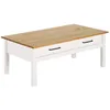 Image de Tina - Table Basse Rectangulaire 1 Tiroir Bois Ciré Et Blanc