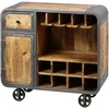 Image de Edwin - Meuble Bar Multi-rangements Acier Et Bois Massif