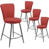 Image de Paril - Lot De 4 Tabourets De Bar Matelassés Rouges