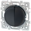 Image de Interrupteur va-et-vient double Noir Eur'Ohm Square 60310