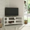 Image de Meuble TV dangle blanc - rangements ouverts MARFA
