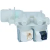 Image de Électrovanne double 90° - INDESIT - 2 voies - Diamètres 12 mm et 10 mm - Avec connecteurs