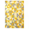 Image de Tapis Kilim 170x240 Rectangle Fait Main En Laine Jaune Motif Géométrique