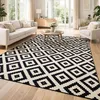 Image de tapis salon 120x170 tissé crème rectangle motif scandinave LYN1 ROMA