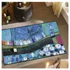Image de Paillasson 50x75 tissé motif fresque stadin bleu