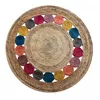 Image de Tapis Rond Ø60cm Fait À La Main En Jute Motif Géométrique Pour Entrée Ronda
