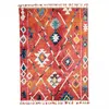 Image de Tapis Berbère 160x230 Tissé Motifs Tribaux Lyn5 Ourika B Bleu Et Jaune