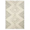 Image de Tapis Salon 120x170 Fait À La Main En Laine Beige Motif Traditionnel