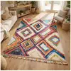 Image de Tapis berbère 120x170 tissé motif ethnic lyn5 ourika d violet