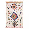 Image de Tapis Berbère 40x60 Tissé Motif Ethnic Lyn5 Ourika F Ivoire