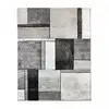 Image de Tapis Entrée 40x60 Tissé Gris Rectangle Motif Géométrique Lyn8 Geome
