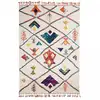 Image de Tapis Berbère 40x60 Tissé Motifs Tribaux Lyn5 Ourika C Blanc