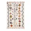Image de Tapis Berbère 60x110 Tissé Motif Ethnic Lyn5 Ourika E Ivoire
