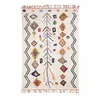 Image de Tapis Berbère 80x150 Tissé Motif Ethnic Lyn5 Ourika E Ivoire