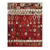 Image de Tapis Berbère 140x200 Tissé Motifs Tribaux Lyn8 Moroco Rouge