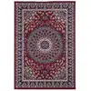 Image de Tapis Oriental 240x330 Rectangle Crème Et Rouge Tissé Motif Ethnique Lyn1 Rosor