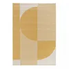 Image de Tapis Salon 200x290 Tissé Beige Et Jaune Rectangle Motif Géométrique Contuni