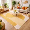 Image de tapis salon 200x290 tissé beige et jaune rectangle motif géométrique CONTUNI