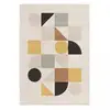 Image de Tapis Salon 160x230 Tissé Beige Et Jaune Rectangle Motif Géométrique Contemulti