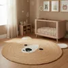 Image de Tapis rond Ø100cm fait main en jute motif animaux pour salon JUTEBEAR