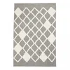 Image de Tapis Salon 120x170 Fait Main En Coton Gris Et Crème Rectangle Motif Faux Uni