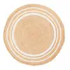 Image de Tapis Rond Ø120cm Fait Main En Jute Motif Uni Pour Chambre Sunny L