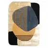 Image de Tapis Chambre 120x170 Fait Main En Laine Beige Et Bleu Motif Géométrique