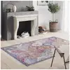 Image de Tapis salle à manger 160x230 tissé violet et gris rectangle motif ethnique