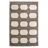 Image de Tapis Chambre 120x180 Fait Main En Laine Beige Et Marron Rectangle Motif Rond