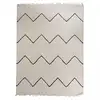 Image de Tapis Salon 160x230 Fait Main En Laine Beige Et Noir Rectangle Motif Berbère